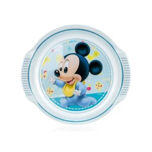 Talíř mělký do mikrovlnky MICKEY 17 cm Talíř mělký 17 cm MICKEY udělá určitě radost každému dítěti. Výhodou plastového nádobí je dobrá omyvatelnost