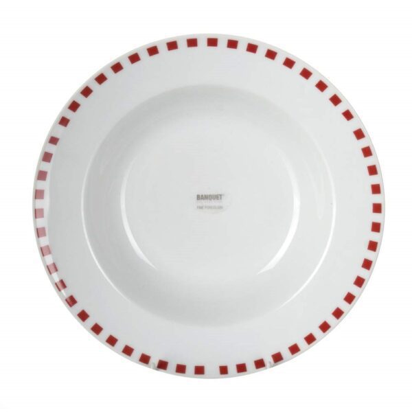 BANQUET Talíř porcelánový hluboký CUBITO Red 21